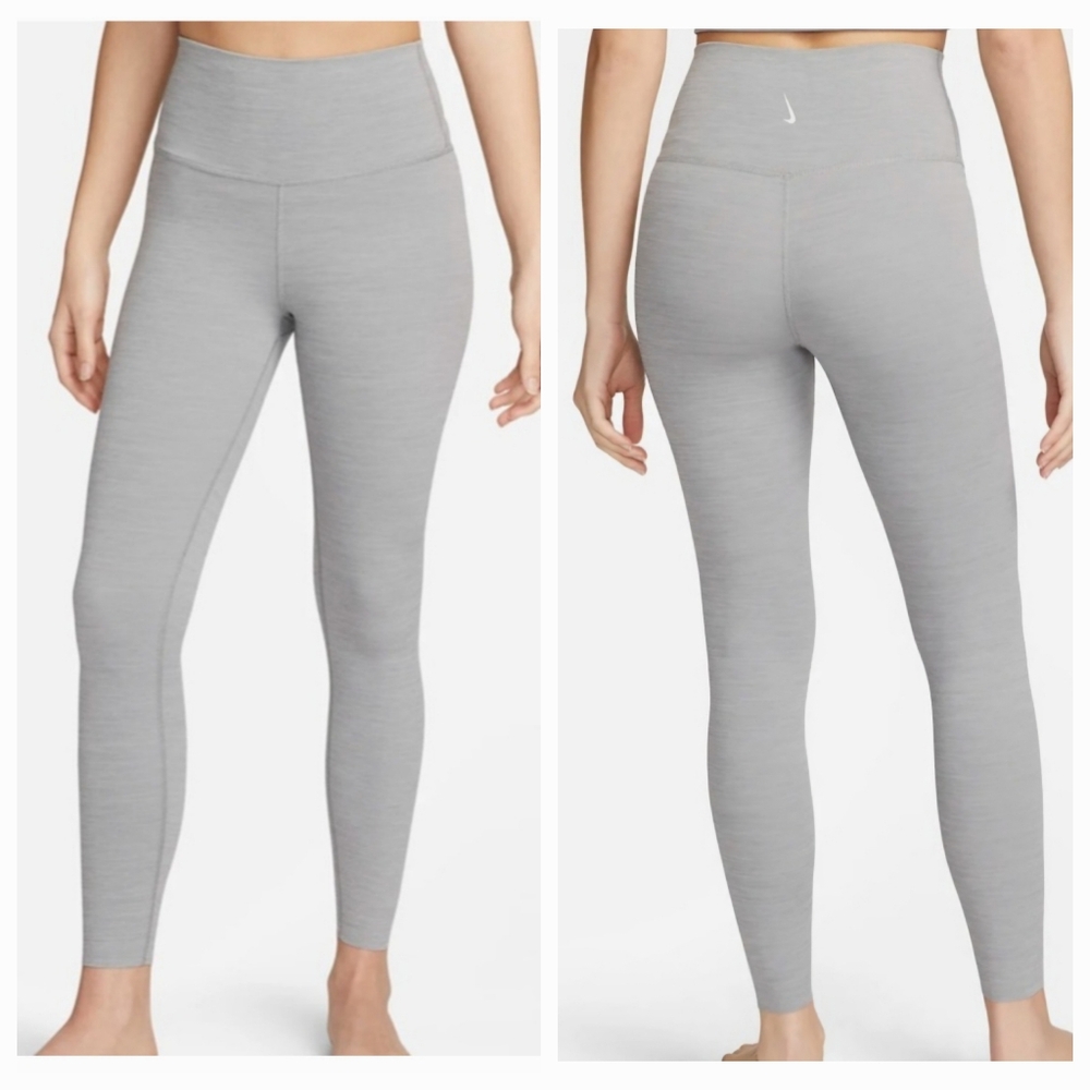 Nike Yoga Dri-FIT Women's High Waisted 7/8 Length Leggings -GRAY -SMALL **NEW
